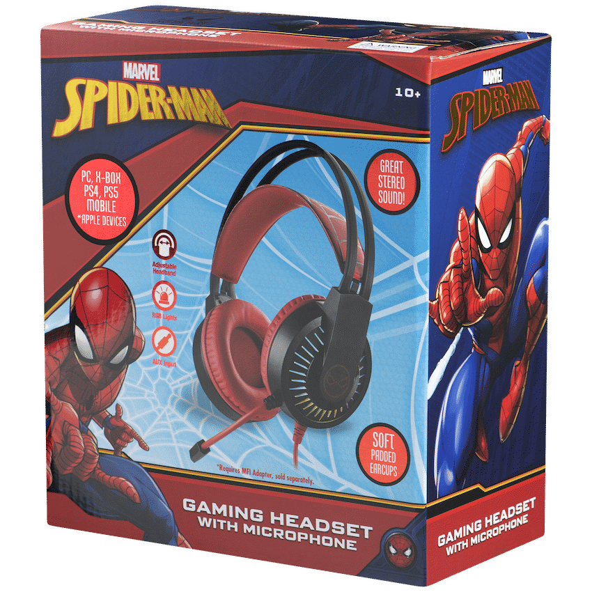 Marvel Spiderman Gaming headphone with boom mic