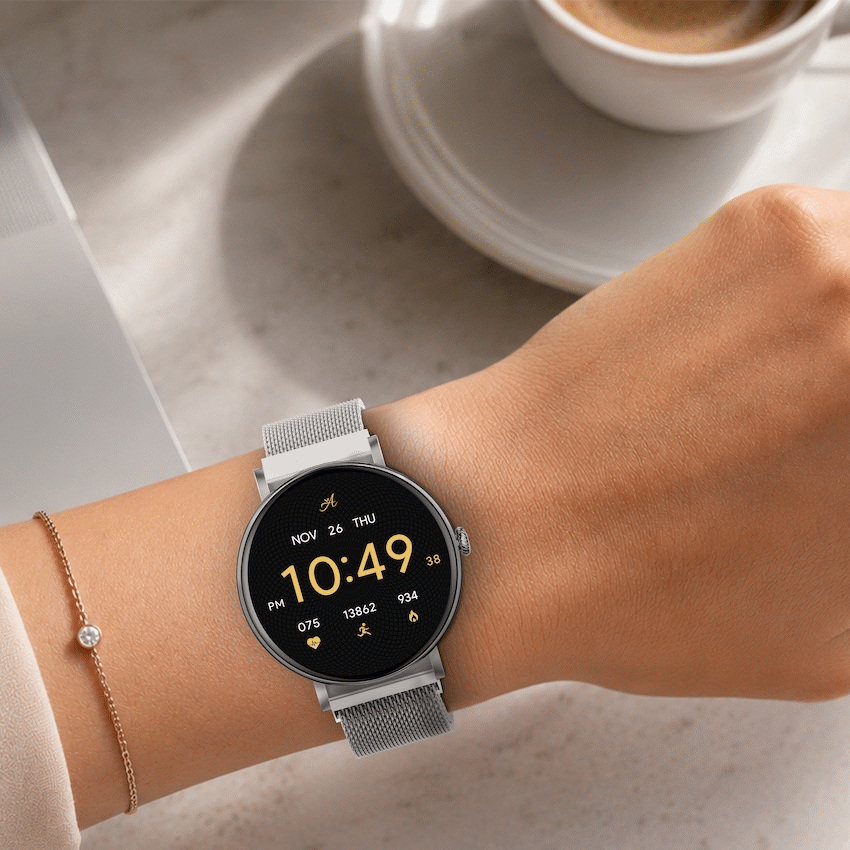 Volkano Ayla Collection Smartwatch with Extra Silicone Strap - Silver