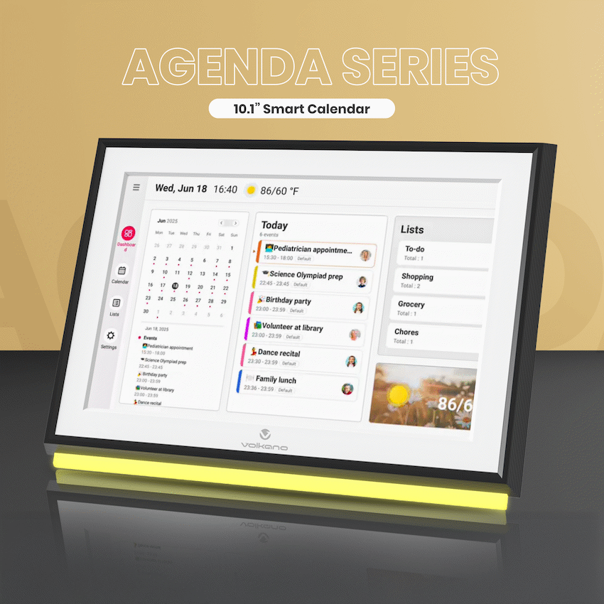 Volkano Agenda Series Smart Calendar and Digital Photo Frame 10" - Black