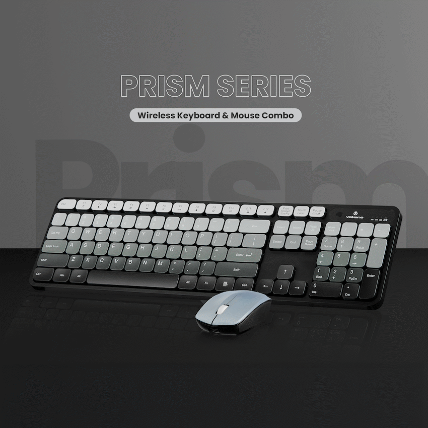 Volkano Prism Series Bluetooth Wireless Keyboard and Mouse - Grey