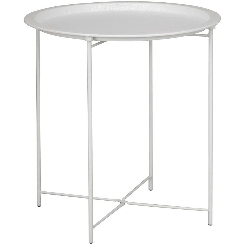 Everfurn Nala Side Table White, Painted MDF, Steel Frame, 2 Pack
