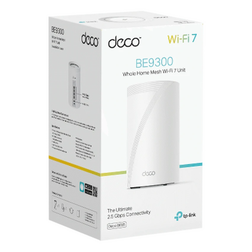 TP-Link Deco BE65 (1 Pack) BE9300 Whole Home Mesh Wi-Fi 7 System