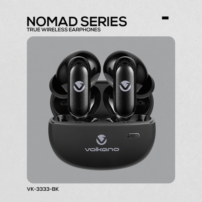 Volkano Nomad Active Noise-Cancelling True Wireless Earphones - Black