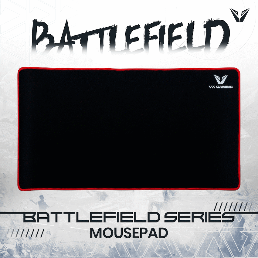 VX Gaming Battlefield series gaming mousepad - Extra large black/red - 550mm