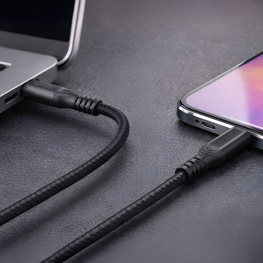 Volkano Weave Series USB C to USB C 240W 20Gbps 2m-black