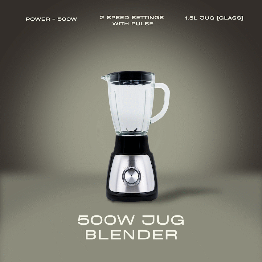 Elektra - 500w 1.5l Jug Blender (Glass Jug)