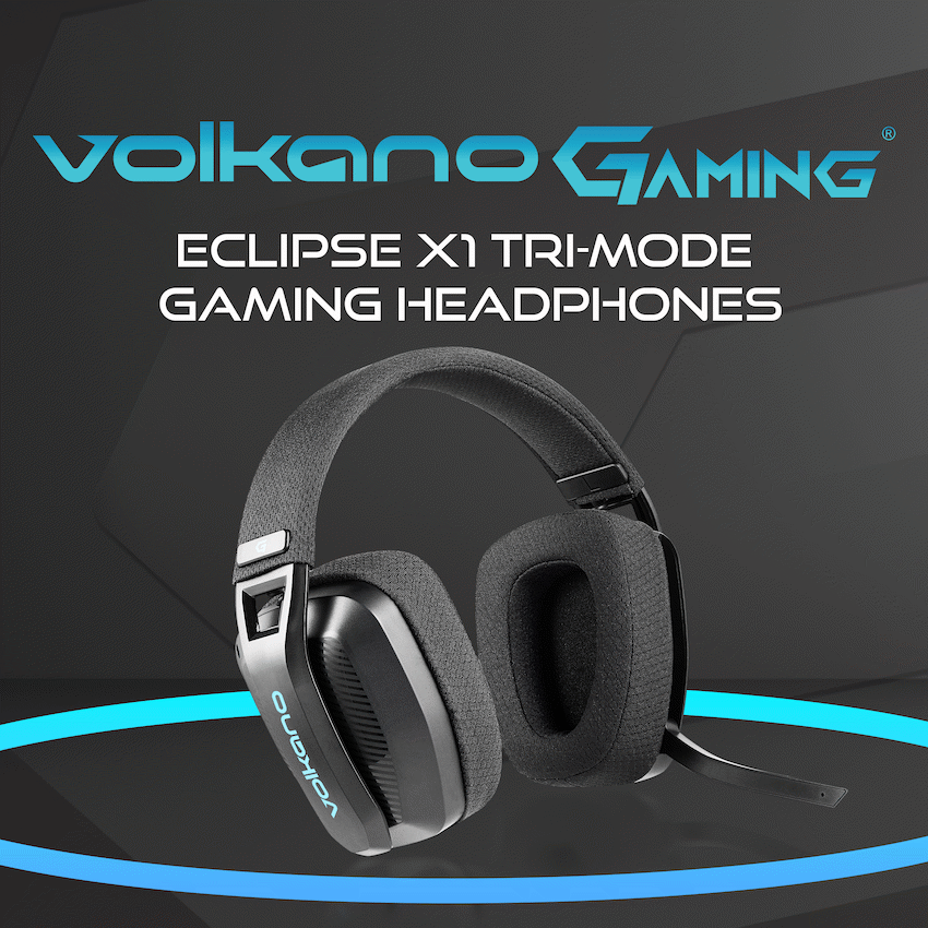Volkano gaming Eclipse X1 Tri-mode Ultra Lightweight Gaming Headphone - Black
