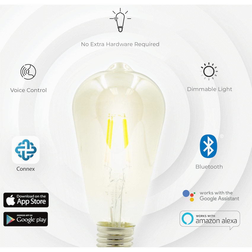 Smart WiFi Bulb 5W LED Amber Filament Vintage Screw
