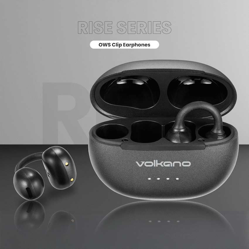 Volkano Rise Series OWS Clip Earphones - Black
