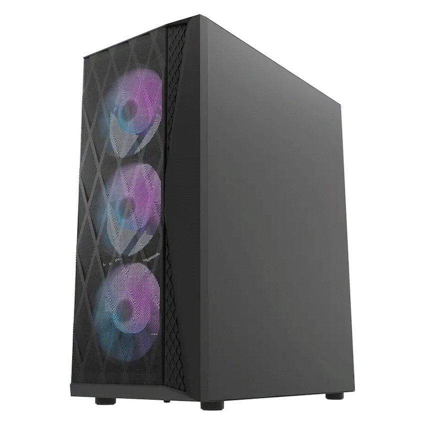 darkFlash Computer Case DK352 Plus - Black (with 4 ARGB Fans)