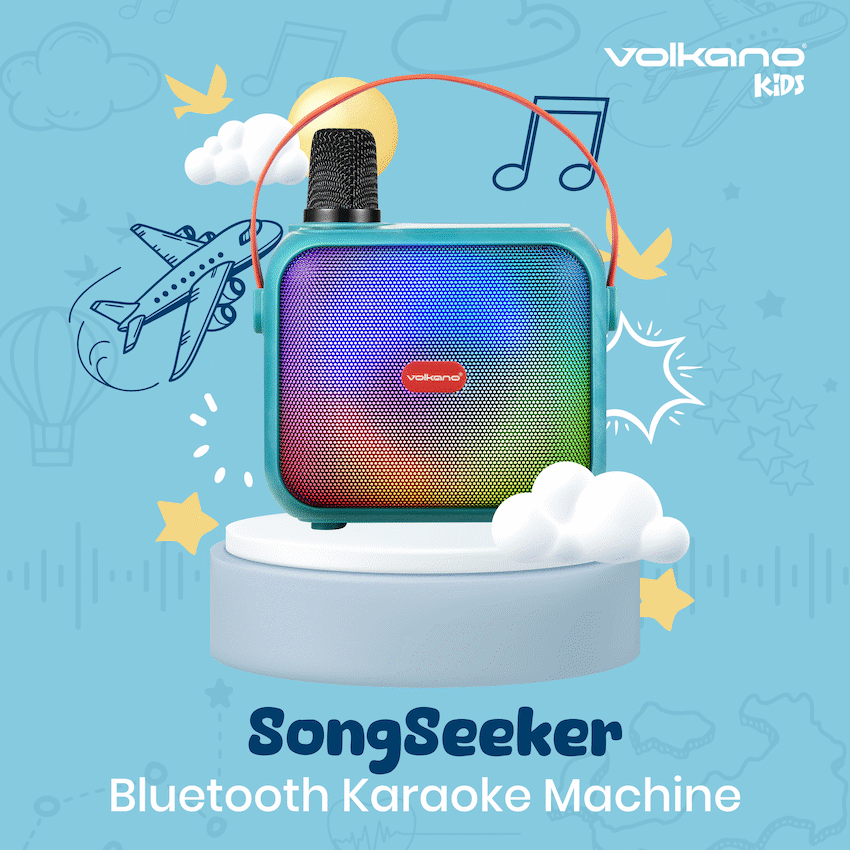 Volkano Kids SongSeeker Bluetooth Karaoke Machine with Wireless BT Microphone