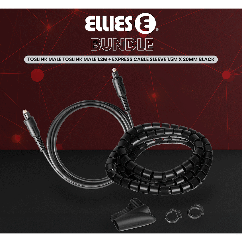 Volkano 1.2m & 3m Toslink Cables and 1.5m 20mm Express Cable - Bundle
