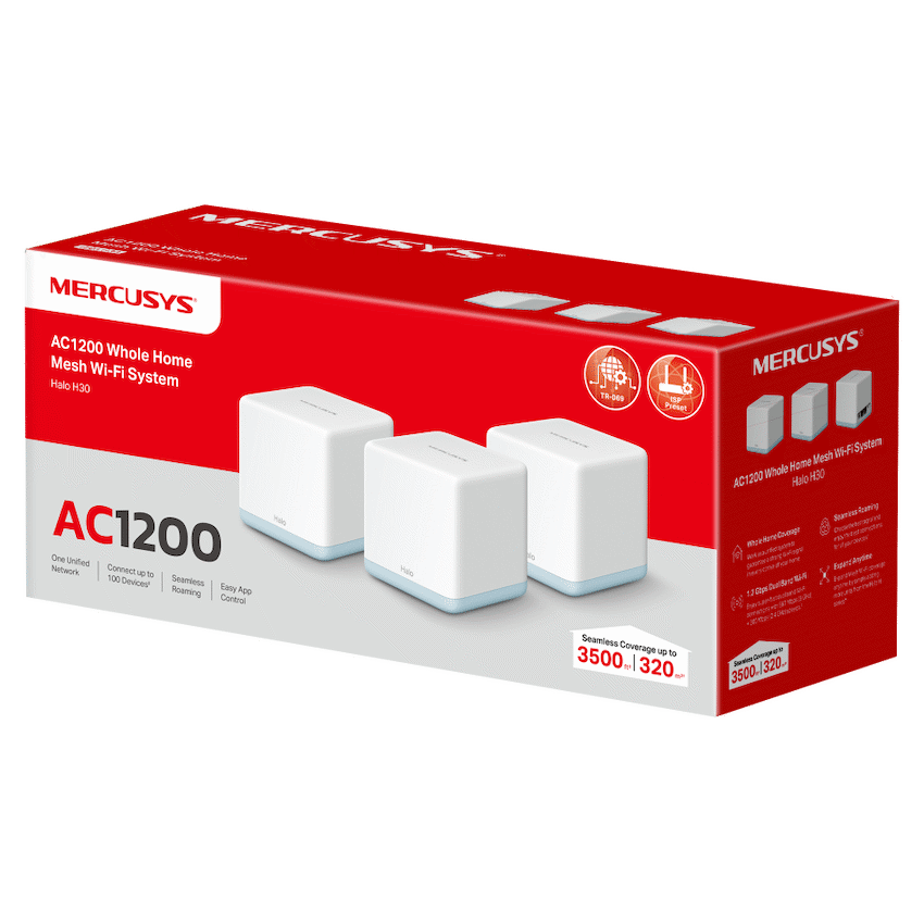 TP-Link Mercusys Halo H30 (3-Pack) AC1200 Whole Home Mesh Wi-Fi System
