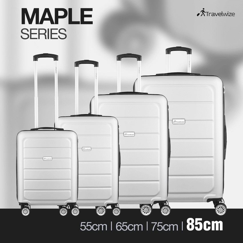 Travelwize Maple ABS 85cm 4-Wheel Spinner Luggage - Silver