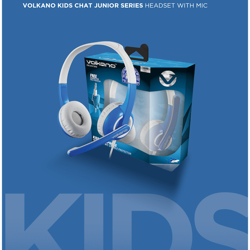 Volkano Kids Chat Junior series headset with mic - Blue