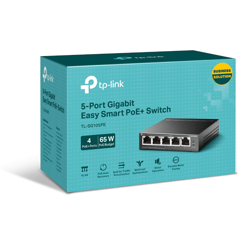 TP-Link TL-SG105PE 5-Port Gigabit Easy Smart Switch with 4-Port PoE+