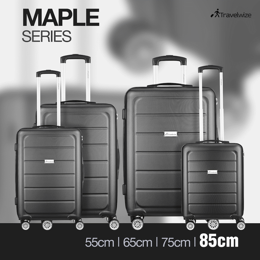 Travelwize Maple ABS 85cm 4-Wheels Spinner Luggage - Black