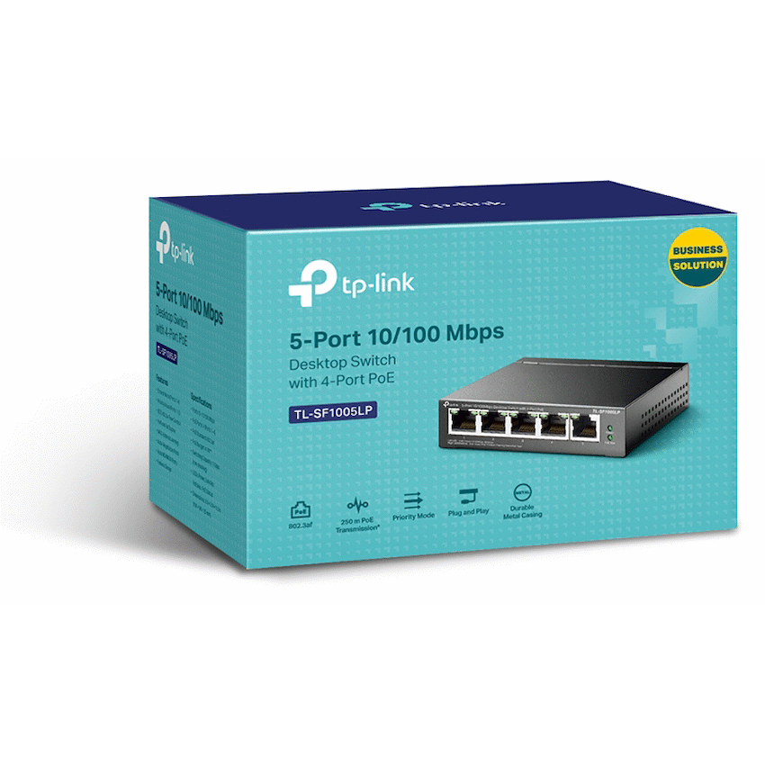 TP-Link TL-SF1005LP 5-Port 10/100Mbps Desktop Switch with 4-Port PoE