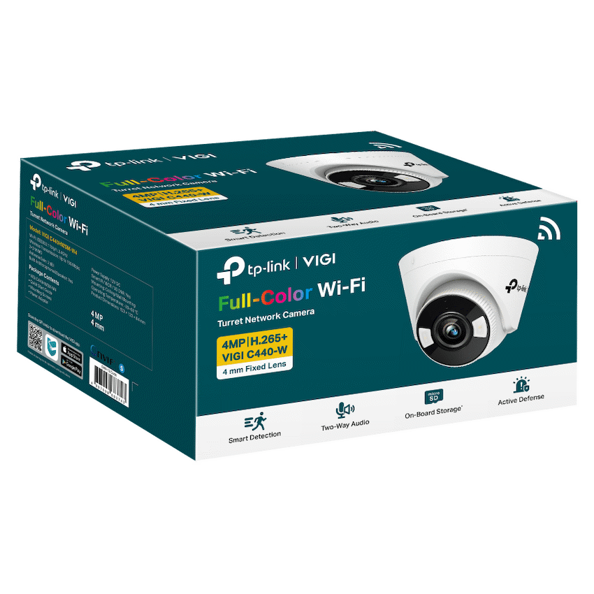 TP-Link Vigi C440-W 4MP 4mm Full-Color Wi-Fi Turret Network Camera