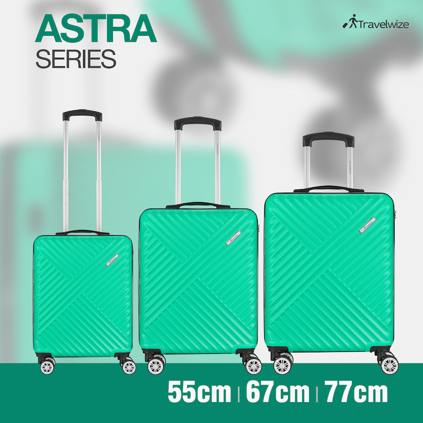Travelwize Astra ABS 4-Wheels Spinner 3Pc Luggage Set Jade