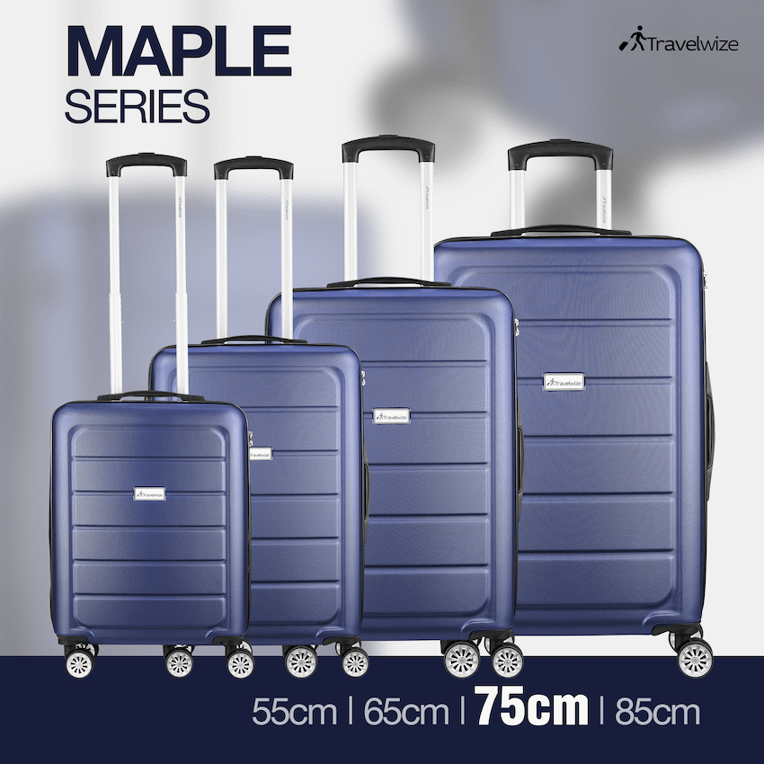Travelwize Maple ABS 75cm 4-Wheel Spinner Luggage - Navy