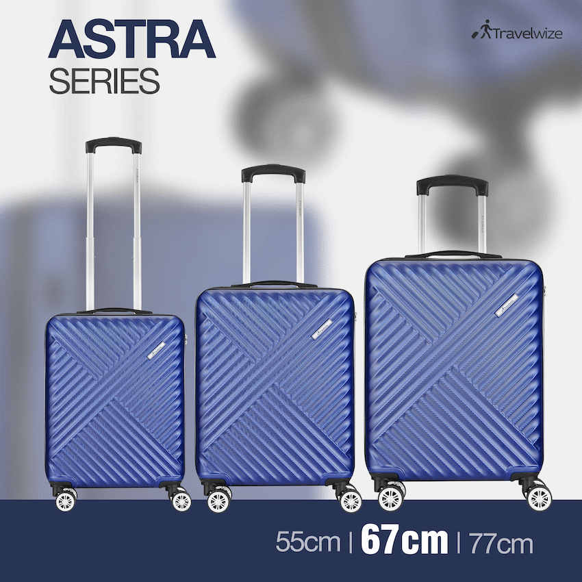 Travelwize Astra ABS 67cm 4-Wheel Spinner Luggage - Navy