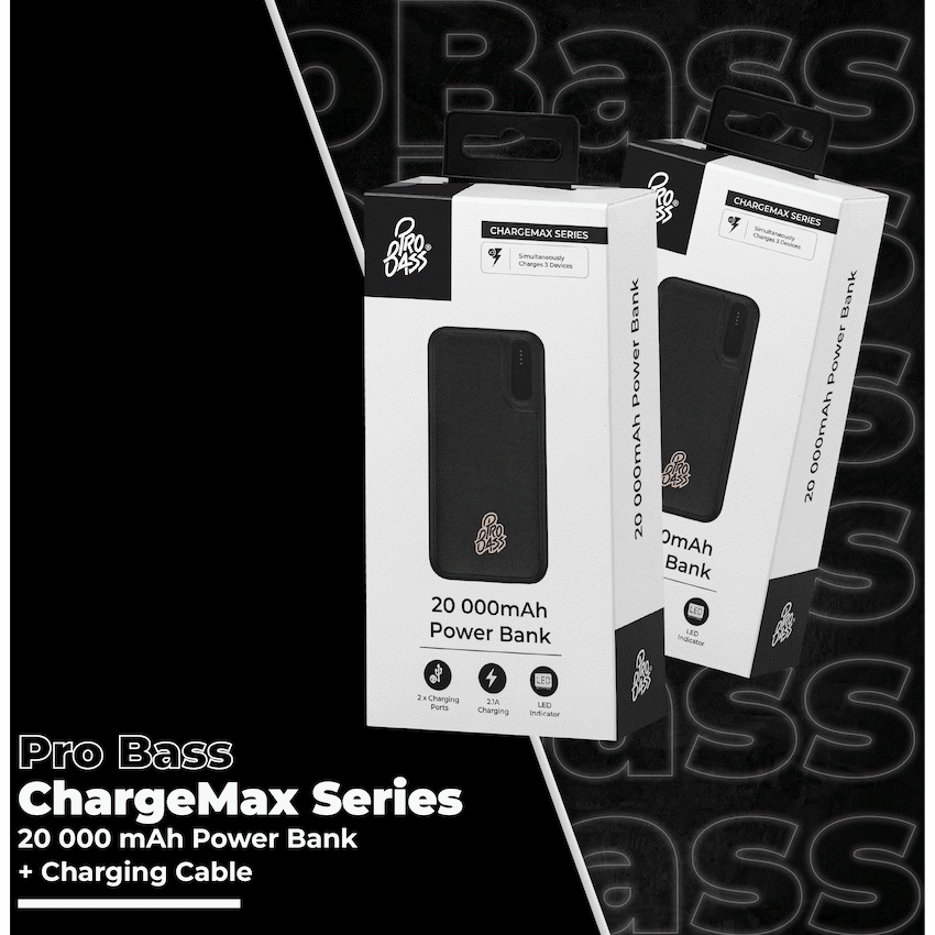 Pro Bass ChargeMax Series 20000mAh Power Bank