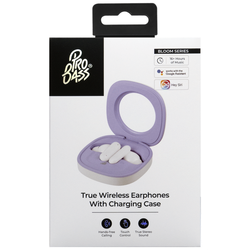 Pro Bass Bloom Series TWS Earphones - Purple