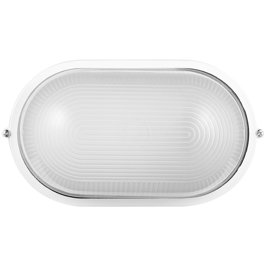 Ellies Illume Series - Large AC Oval Bulkhead - Aluminium + Glass - E27 Base -WT