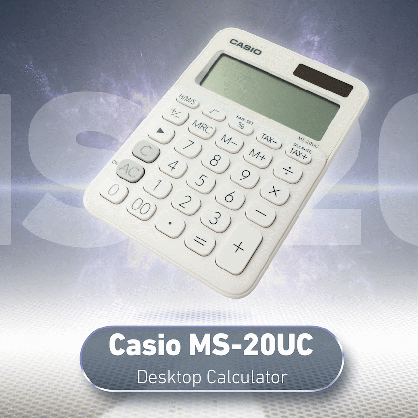 Casio MS-20UC - Desktop calculator 12 Digit - White