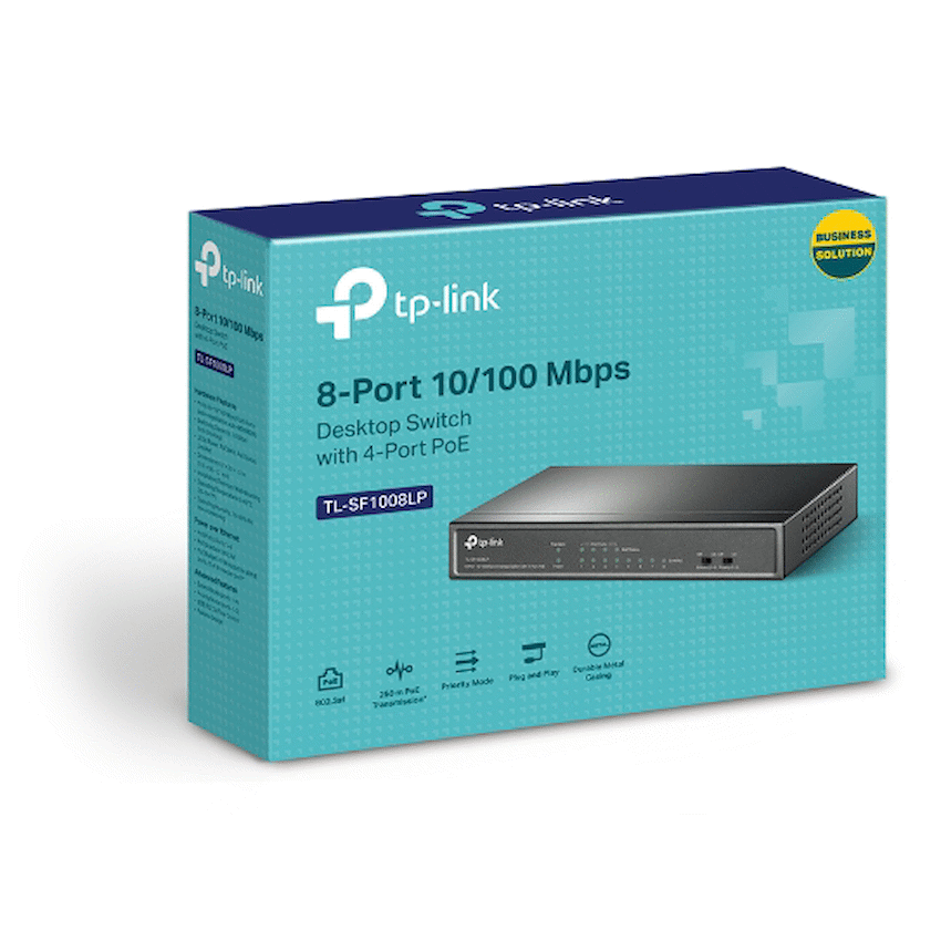 TP-Link TL-SF1008LP 8-Port 10/100Mbps Desktop Switch with 4-Port PoE