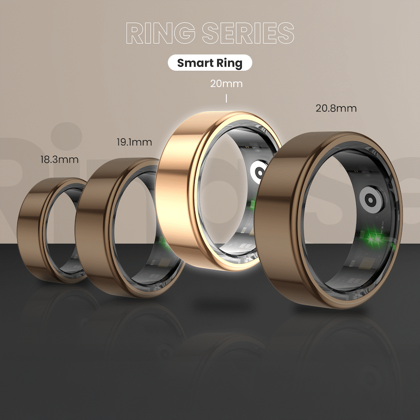 Volkano Ring Series Smart Ring with Charging Case - 20mm