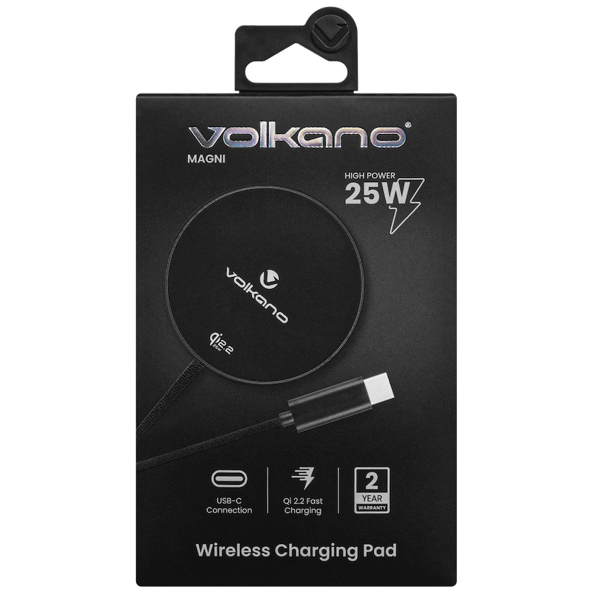 Volkano Magni Series Qi2.2 25W Wireless Charging Pad - Black