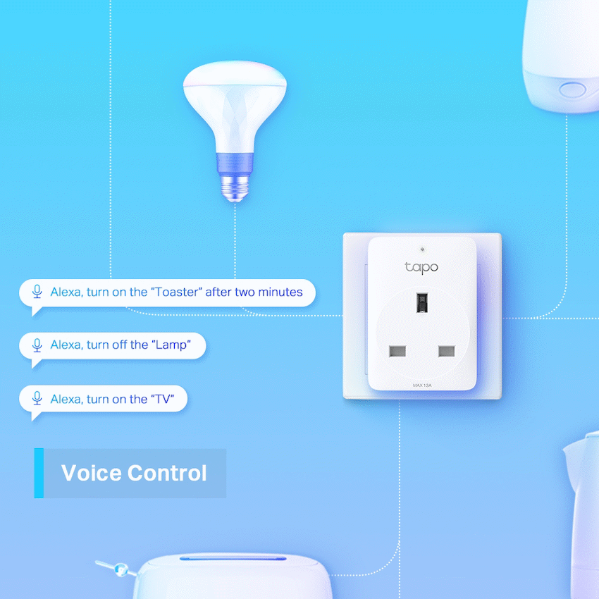 TP-Link Tapo P110 13A 2 Pin Shuco Smart Wi-Fi Plug, Power Monitoring