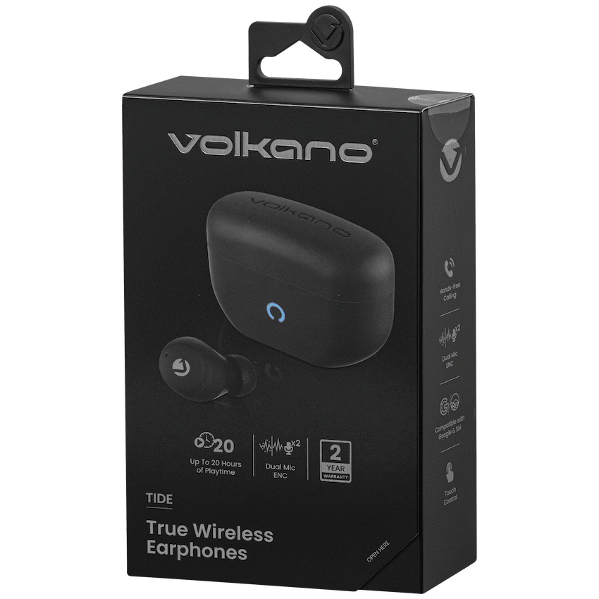 Volkano Tide Series True Wireless Earphones - Black
