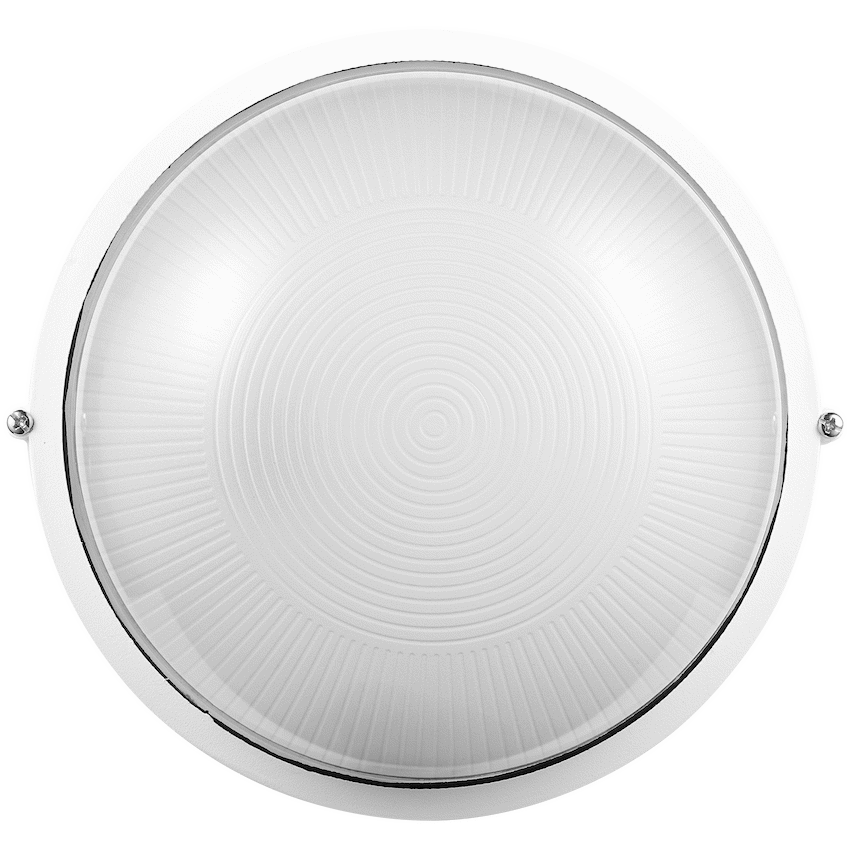 Ellies Illume Series - AC Round Bulkhead - Aluminium + Glass - E27 Base -WT