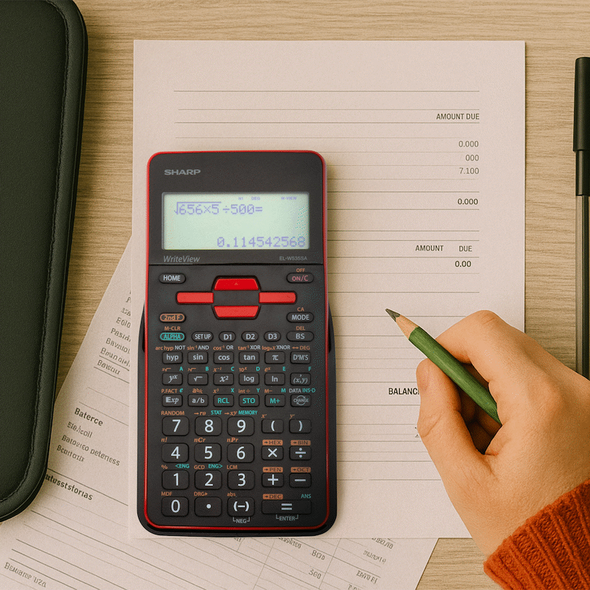 Sharp EL535 Scientific Calculator - 422 Functions- Red