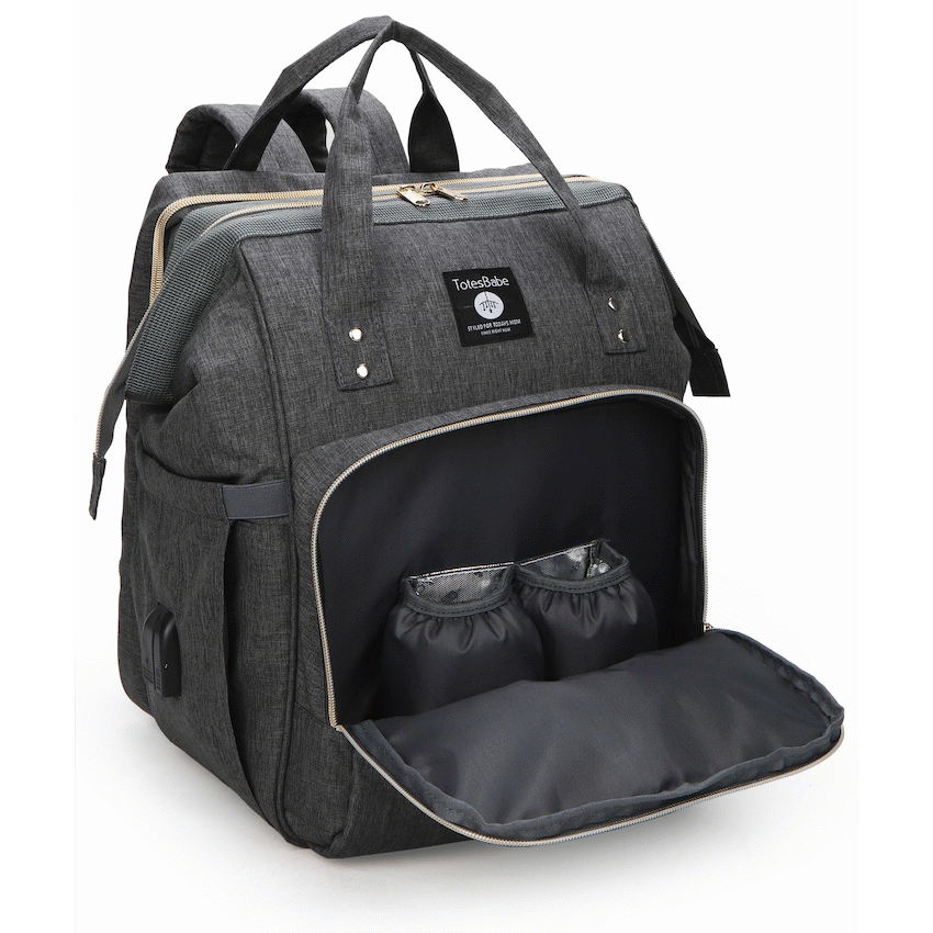 Totes Babe Alma Convertible Diaper Backpack - Dark Grey