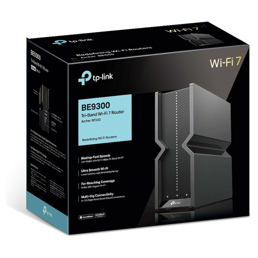 TP-Link Archer BE550 BE9300 Tri-Band Wi-Fi 7 Router