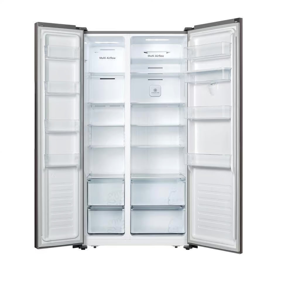 Hisense H670Sit Wd 508L Titanium Inox Side By Side Refrigerator With Water Dispenser - Everyday Elektronics South Africa