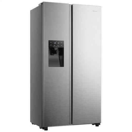 Hisense H690Ss Idl 474L Brushed Stainless Steel Side By Side Refrigerator With Water Dispenser - Everyday Elektronics South Africa