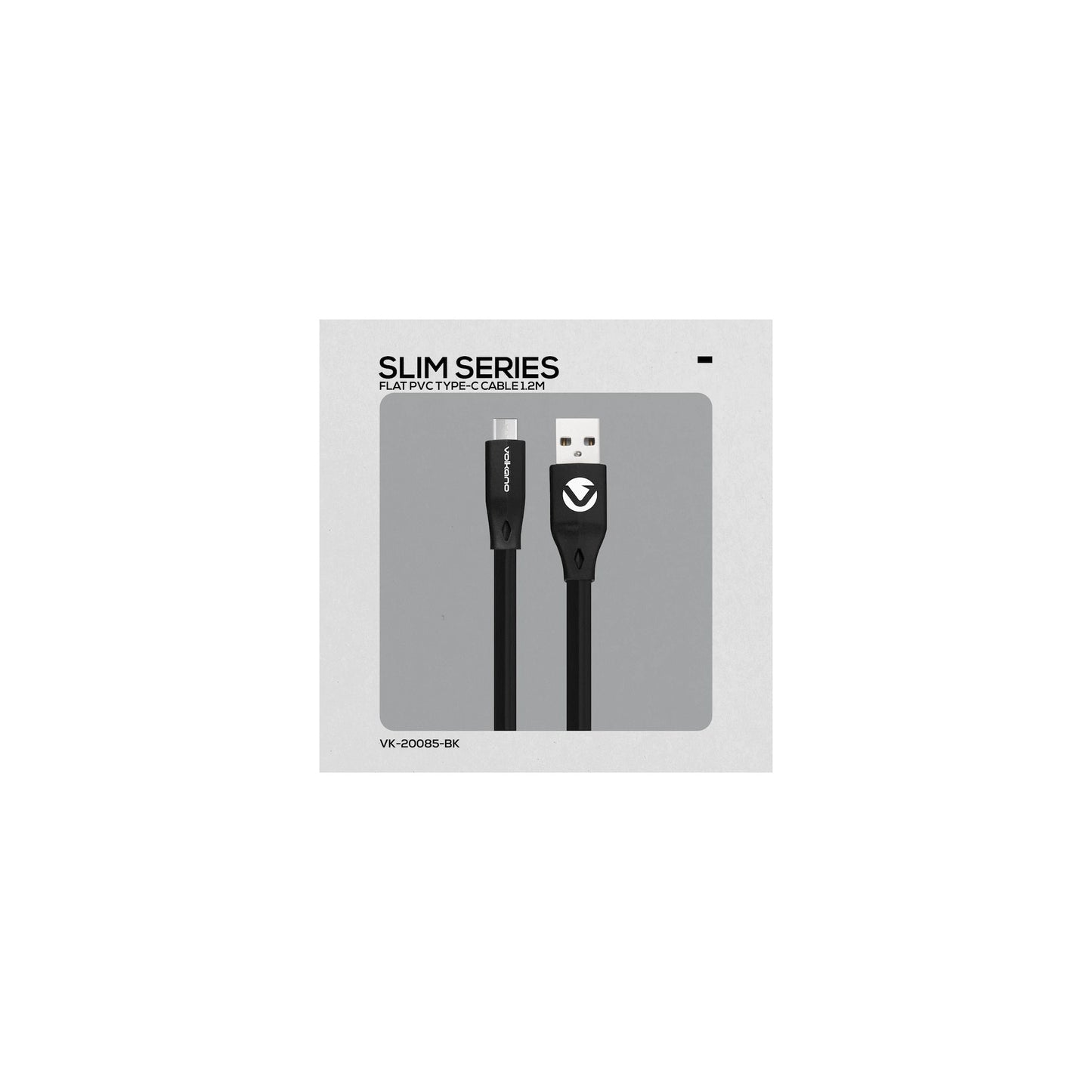 Volkano Slim Series Flat Pvc Type C Cable 12M Black - Everyday Elektronics South Africa