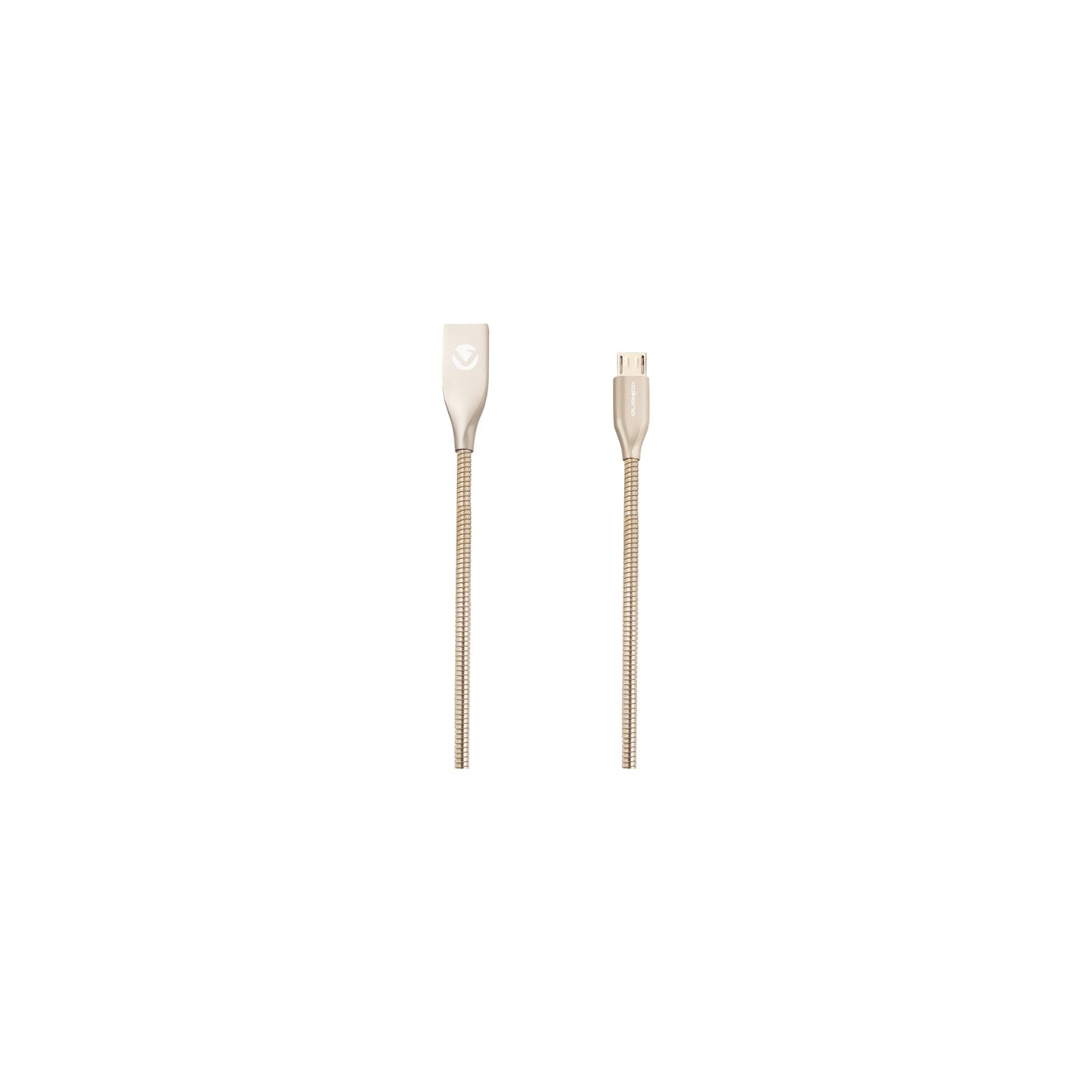 Volkano Iron Series Round Metallic Spring Micro Usb Cable 12M Champagne Gold - Everyday Elektronics South Africa