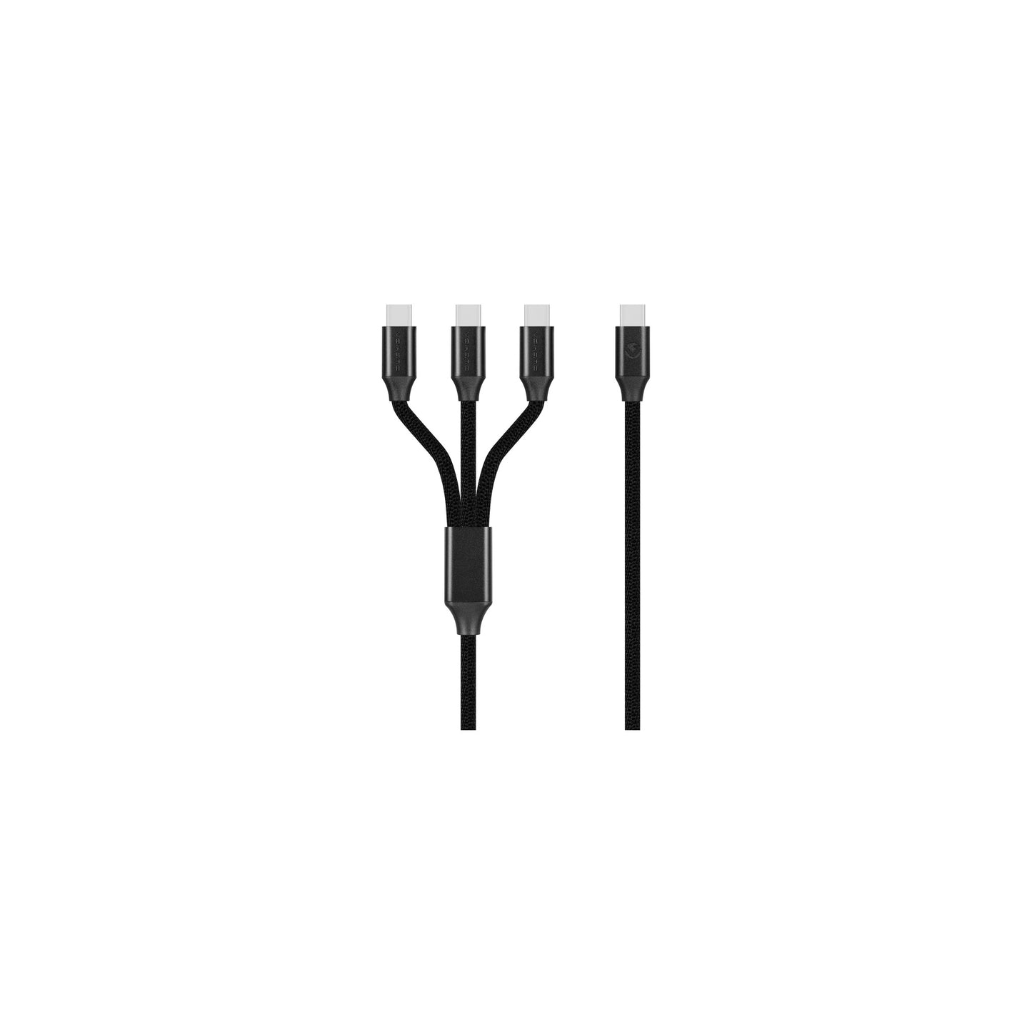 Volkano Weave Series 100W 3 In 1 Charge Cable 3 X Type C Black - Everyday Elektronics South Africa
