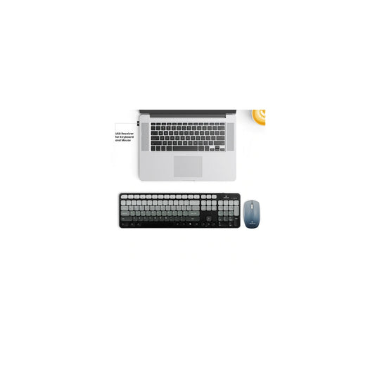 VOLKANO PRISM SERIES BLUETOOTH WIRELESS KEYBOARD AND MOUSE GREY