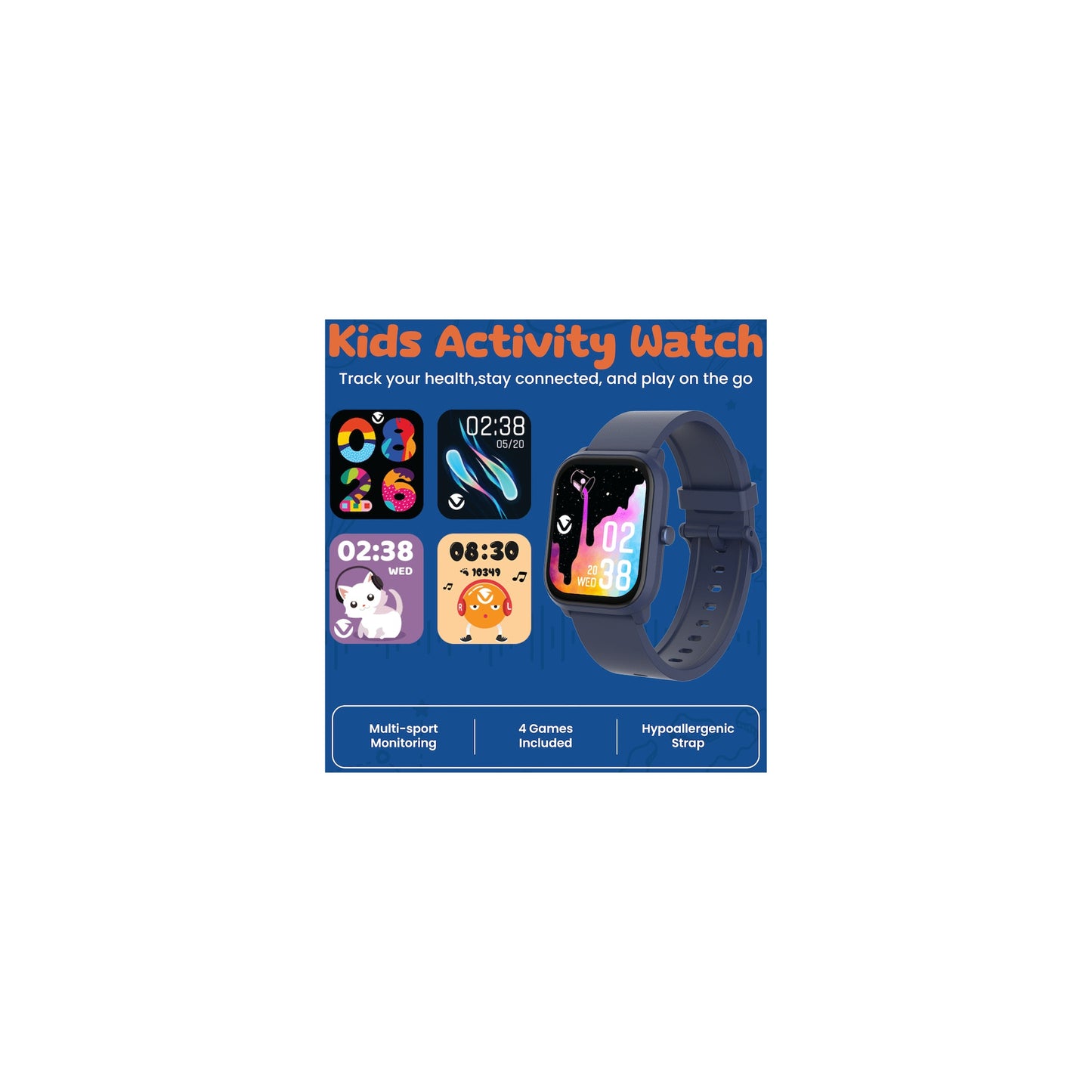 Volkano Vivo Series Kids Smart Watch Dark Blue - Everyday Elektronics South Africa