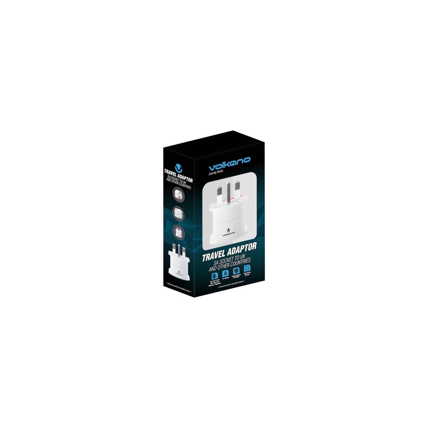 VOLKANO TRAVELLER SA SERIES TRAVEL PLUG UKOTHER SOCKET TO 15A SA PLUG
