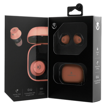 Volkano Taurus Series 2.0 True Wireless Earphones with Charging Case - Pink