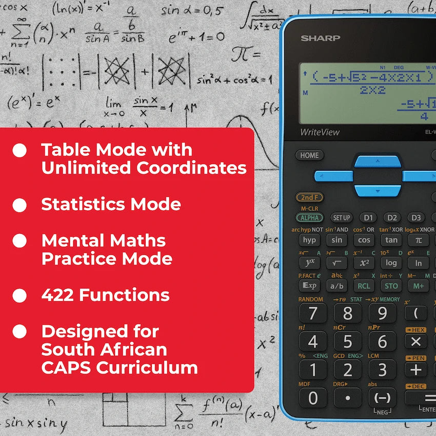 Sharp EL535 Scientific Calculator - 422 Functions- Blue