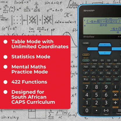 Sharp EL535 Scientific Calculator - 422 Functions- Blue
